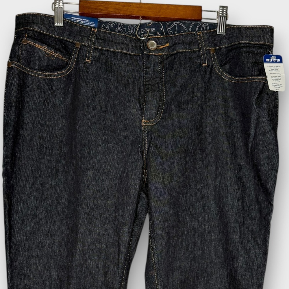 NWT Wrangler Q-Baby Ultimate Riding Jeans Mid Rise Bootcut Dark Blue 15/16 × 32 - Picture 3 of 13